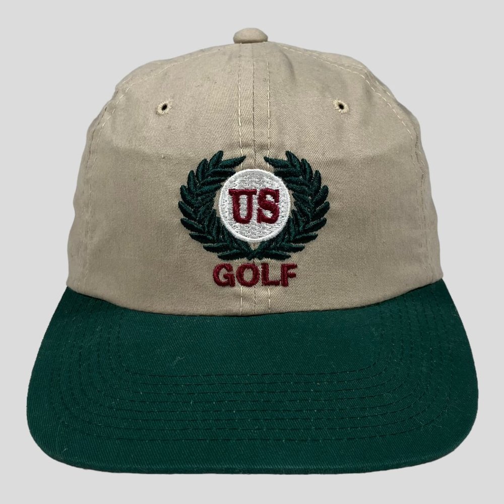 Vintage Dorfman Pacific US Golf Hat Strap Back Baseball Cap 90s Embroidered